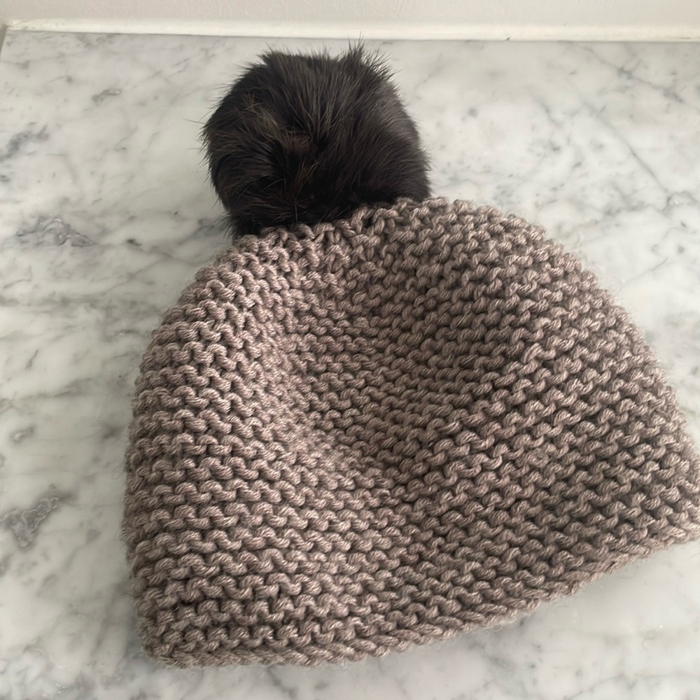 HAT ATTACK Real Fur Pom Beanie